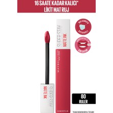 Maybelline New York Super Stay Matte Ink Likit Mat Ruj - 80 Ruler - Kırmızı/Pembe