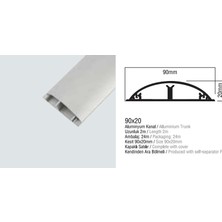 Dlx Aluminyum Balıksırtı Kablo Kanalı 90X20, Boy: 2 Metre