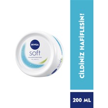 Nivea Soft Nemlendirici Vücut Bakım Kremi 200ml, Jojoba Yağı, E Vitamini, Yüz Vücut El, Yumuşak Cilt Hissi