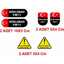 Sticker Usta Kişiye Özel Kan Grubu Sticker Seti  Araba Oto Motosiklet Kask Karavan Cam Etiket Çıkartma Sticker 00320