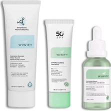 Wiwify Dengeli ve Pürüzsüz Bakım Seti, Nemlendirici + Niacinamide + Güneş Koruyucu | Centella Asiatica