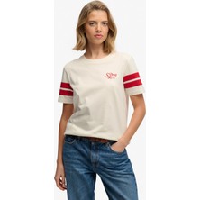 Superdry Krem Kadın %100 Pamuk T-Shirt W1011870A