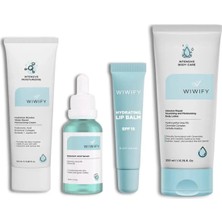 Wiwify Derin Nem ve Konfor Seti, Nemlendirici Krem + Vücut Losyonu + Hyaluronic Acid Serum + Lip Balm