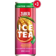 Züber Ice Tea Mango & Greyfurt Soğuk Çay 250ML x 3 Adet