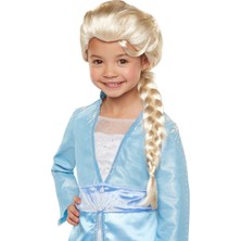 Platin Altın Dore Renk Karlar Ülkesi Elsa Frozen Peruğu Çocuk Boy