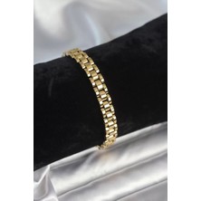 Nuvigo 316L Çelik Gold Renk 7 mm Kalınlık Erkek Bileklik - TJ-EB3763