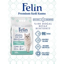 Felin Marsilya Sabunu Kokulu Topaklanan İnce Taneli Kedi Kumu 10l