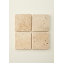 Ephesus 4'lü Traverten Bardak Altlığı (10X10 Cm)