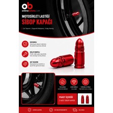 Sym Jet x Ön Arka Lastik Sibop Kapağı Mermi Kırmızı 2 Adet 42029