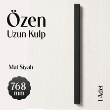 Badem10 Özen Mat Siyah Çizgili (1 Adet) Çekmece Kulp 768 mm (76.8 Cm) Modern Uzun Dolap Mobilya Kulbu