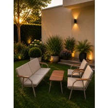 Dekoroom's VİENTO 2-1-1 BAHÇE BALKON MOBİLYASI,SEHPALI,CAPİ İSKELET,KUMAŞ RENGİ 04 CAPPUCCİNO EKOSELİ