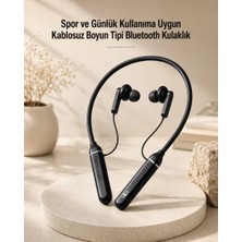Nevamel® Kablosuz Boyun Tipi Bluetooth Kulaklık Mikrofonlu Spor ve Günlük Kullanıma Uygun