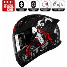 MTS M801 Snake Myth Gri Motosiklet Kaskı Spoiler Mod Güneş Vizörlü Full Face Kask