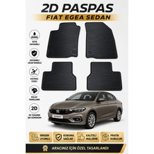 Black Gold Fiat Egea Sedan 2d Kauçuk Oto Paspas 4 Parça Araca Özel Kaymaz Kolay Temizlenir Siyah