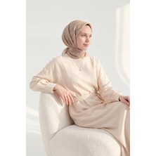 Silk Home Soft Eşarp Zincir Desen Krem 90X90
