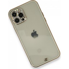 Erdo Ticaret iPhone 12 Pro Kılıf Liva Taşlı Silikon - Beyaz