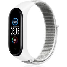 Erdo Ticaret Mi Band 4 Hasırlı Cırtcırtlı Kordon - Beyaz