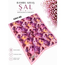 Sedef Desenli Bambu Kraş Şal