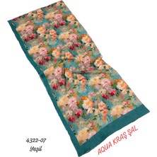 Sedef Aqua Kraş Desenli Bambu Kraş Şal Lüx