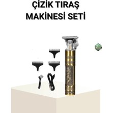 Erdo Ticaret T Bıçaklı Profesyonel Çizik Tıraş Makinesi Seti – 120 Dakika Kullanım, Şarjlı & Kablolu