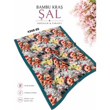 Sedef Desenli Bambu Kraş Şal