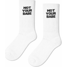 Carnaval Socks Not Your Babe Yazılı Unisex Beyaz Çorap