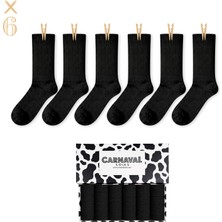 Carnaval Socks 6’lı Siyah Basic Pamuk Unisex Çorap Seti