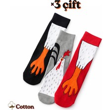 Carnaval Socks 3lü Tavuk Ayaklı Eğlenceli Çorap Seti
