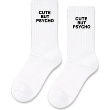 Carnaval Socks Cute But Psycho Yazılı Unisex Tenis Çorap