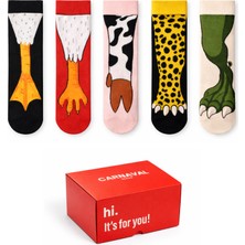 Carnaval Socks 5li Hayvan Ayakları Temalı Eğlenceli Çorap Kutusu