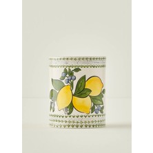 Bella Maison Lemoncello Dik Kaşıklık Seramik Malzeme ile 11,5x12,5 Cm Çok Renkli El Boyaması Desenli