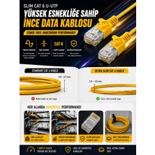 Digitus Slim Cat 6 U-Utp Yüksek Esnekliğe Sahip Ince Data Kablosu, Bakır, 2 Metre