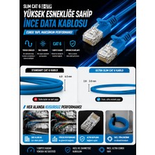 Digitus Slim Cat 6 U-Utp Yüksek Esnekliğe Sahip Ince Data Kablosu, Bakır, 5 Metre