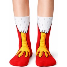 Carnaval Socks Kırmızı Kartal Ayağı Desenli Unisex Soket Çorap