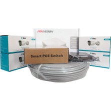 Hikvision 4'lü Ip Güvenlik Kamerası Seti, Mikrofonlu, Uzaktan Izleme, Gece Görüş