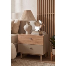 Robin Home Rhode Komodin 2 Çekmeceli Ahşap Ayaklı Kumsal-Sepet