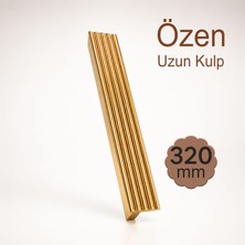 Badem10 Özen 320 mm 32 cm Çizgili Bronz Metal Mobilya Kulpu Uzun Çekmece Dolap Kapak Mutfak Dolabı Kulbu