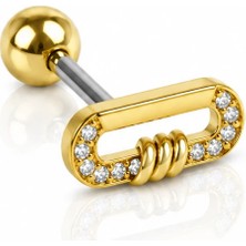 Nur Silver Ataç Model  Çelik Tragus Küpe NUR-KE03373