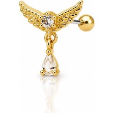 Nur Silver Melek Figürlü Çelik Tragus Küpe NUR-KE03359