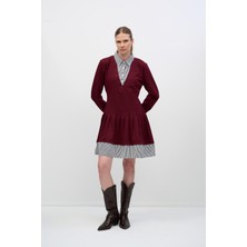 HANIQA Modern Stil Rahat Günlük Pileli Elbise