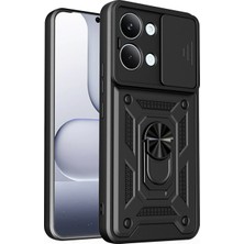 Gpack Xiaomi Poco X8 Pro Max Kılıf Pars Standlı Yüzüklü Sürgülü Vega Siyah