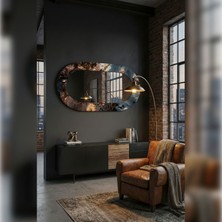 Decorita Altın Damarlı Soyut Mermer Dekoratif Ayna | 110CM x 70CM