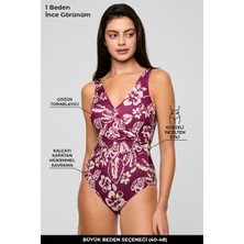 Kom Lapas Desenli Kruvaze Toparlayıcı Bikini