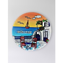 Mundy Gölyazı Polyester Kabartmalı Magnet Çap:6,5cm Dekoratif Hediyelik Buzdolabı Süsü (KOD:1384)