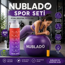 Nublado Pilatesi Topu Denge Spor Yoga Aerobik Jimnastik Plates Fitness Topu 65 cm Mor Spor Matarası 800 ml Bpa Içermez