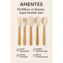 Empressco Mini Bambu Spatula Seti, 5'li, Krem Renk, Dayanıklı ve Şık Tasarım