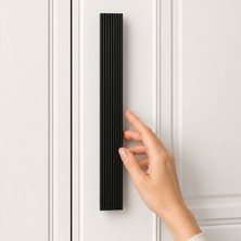 Badem10 Özen (1 Adet) 224 mm Çizgili Metal Mobilya Dolap Çekmece Kulp 22.4 cm Uzun Dolap Mobilya Kulbu