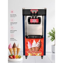 Happy Ice Cream Happyicecream Üç Kollu Soft Dondurma Makinesi 16 Lt HPY-0018A Tekerlekli 2+1
