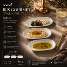 Bonnami Bonna Iris Gourmet Oval Kayık Tabak - Porselen Meze ve Sos Tabağı