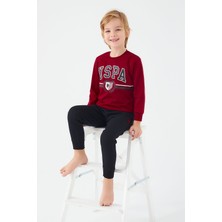 U.S. Polo Assn. U.S. Polo Assn Erkek Çocuk Bordo Pijama Takımı US1191-C-V3